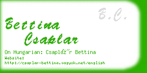 bettina csaplar business card